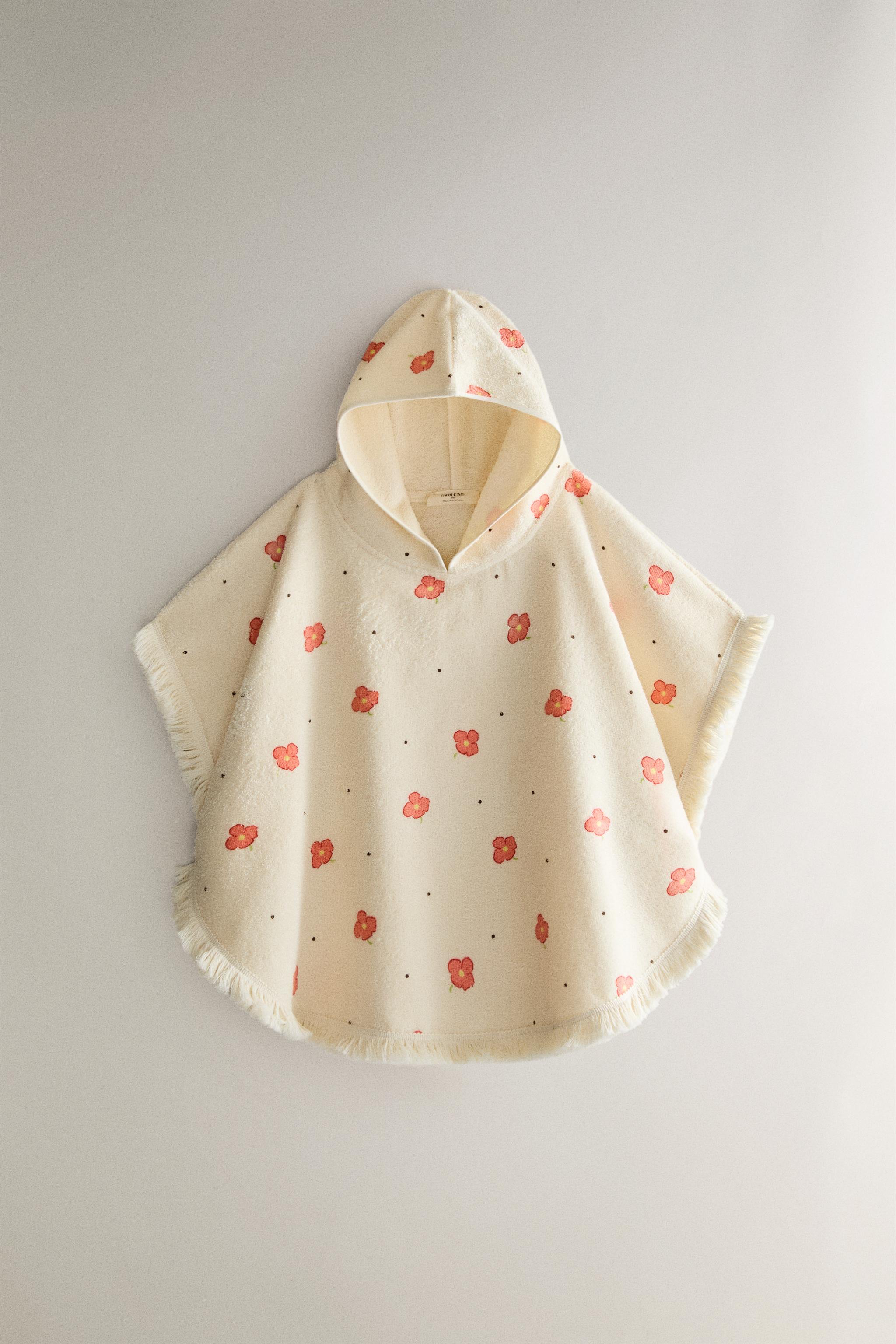 KIDS' FLORAL BEACH PONCHO